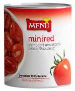 Mini Red - Pomodori semisecchi pelati Pizzutello (Mini Red, halbgetrocknete geschälte Pizzutello Tomaten)