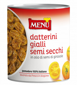 Datterini gialli semisecchi (Halbgetrocknete gelbe Datteltomaten) Dose, Nettogewicht 800 g