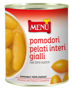 Pomodori pelati gialli interi nel loro succo - Whole yellow peeled tomatoes in their own juice Tin 800 g nt. wt.