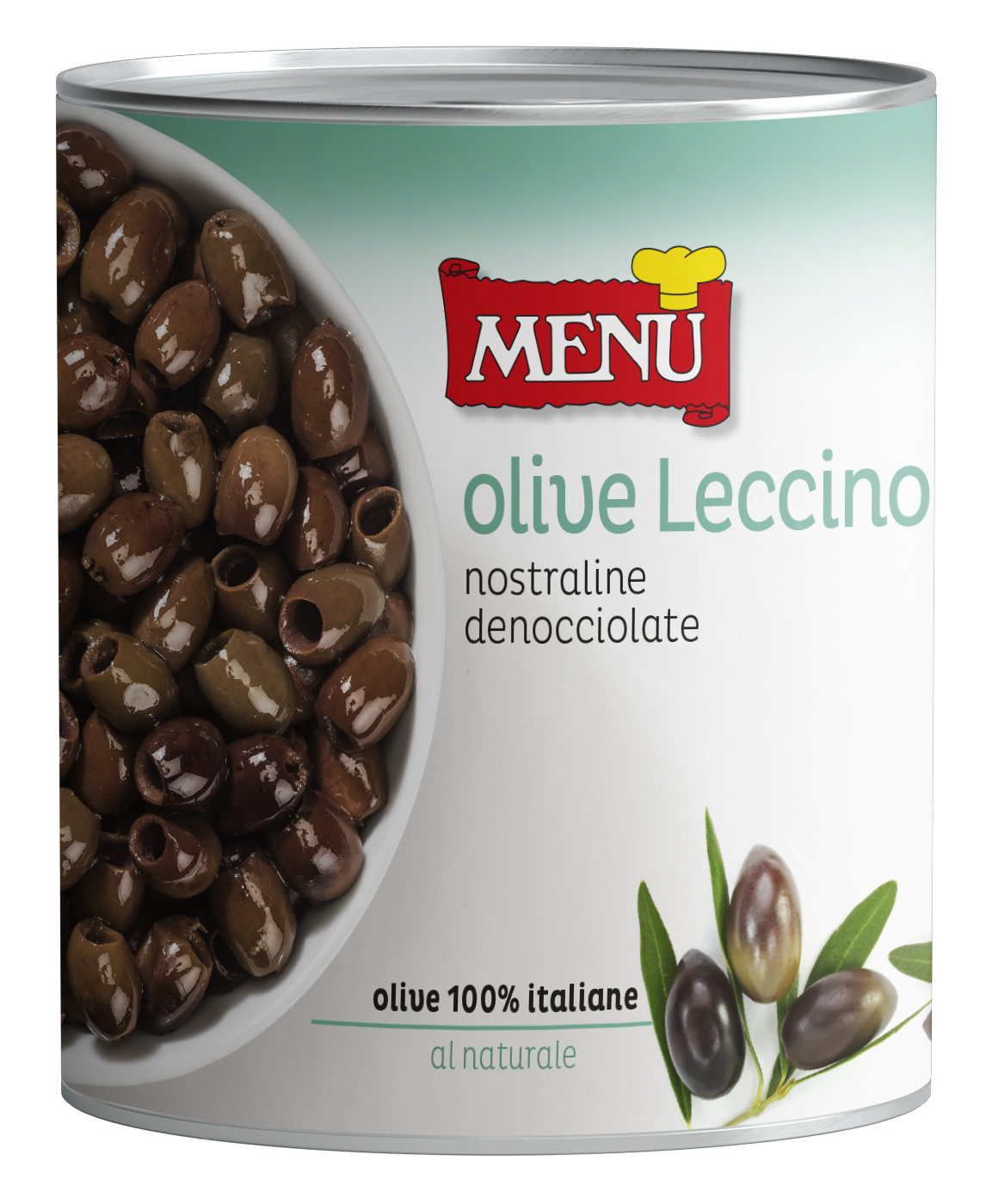 Olive Leccino Nostraline denocciolate - Pitted Leccino Olives Tin 790 g nt. wt.