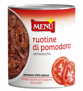 Ruotine di pomodoro semisecche - Wheels of semi dried tomatoes Tin 780 g nt. wt.