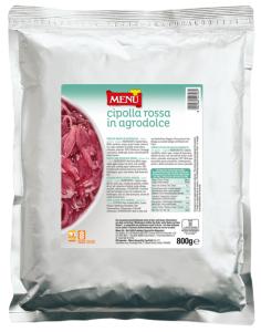 Cipolla rossa in agrodolce Busta alluminata 800g PN.