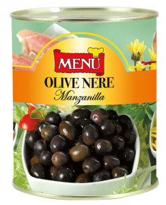 Olive nere Manzanilla (Aceitunas negras manzanilla) Lata de 840 g p. n.