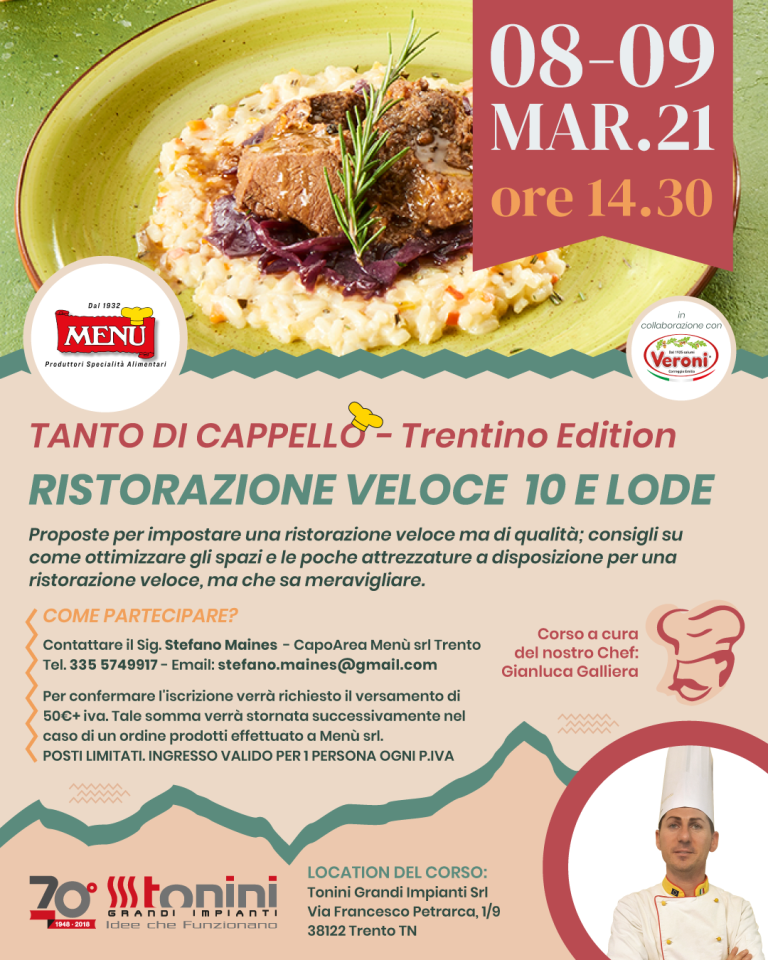 Ristorazione veloce 10 e lode - Tanto di Cappello - Trentino Edition
