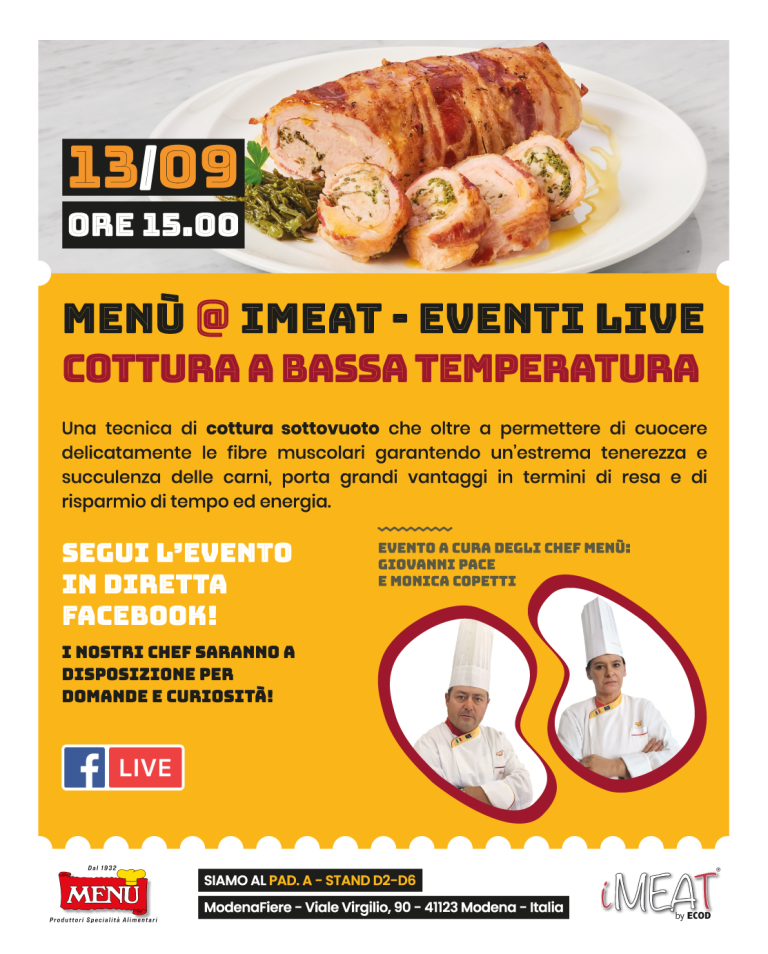 Cottura a bassa temperatura - Diretta Facebook - Menù@iMeat 2021