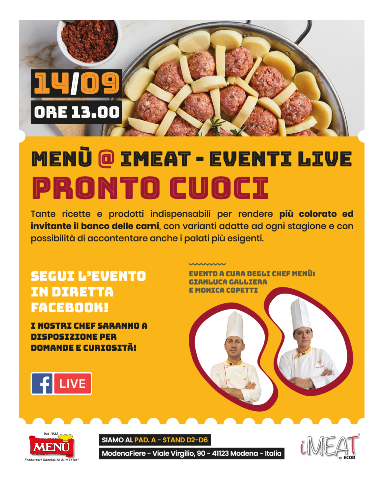 Pronto Cuoci - Diretta Facebook - Menù@iMeat 2021