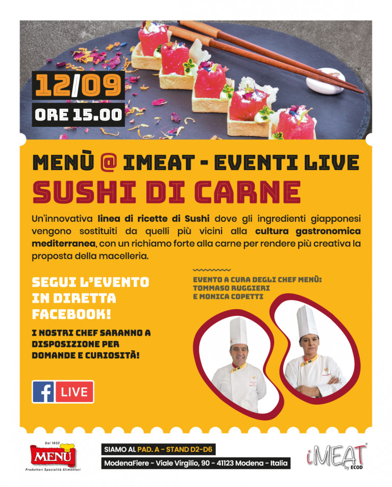 Sushi di carne - Diretta Facebook - Menù@iMeat 2021