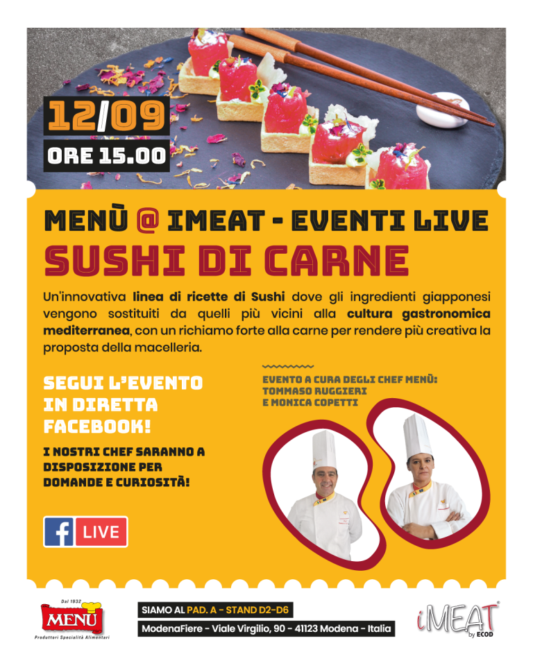 Sushi di carne - Diretta Facebook - Menù@iMeat 2021