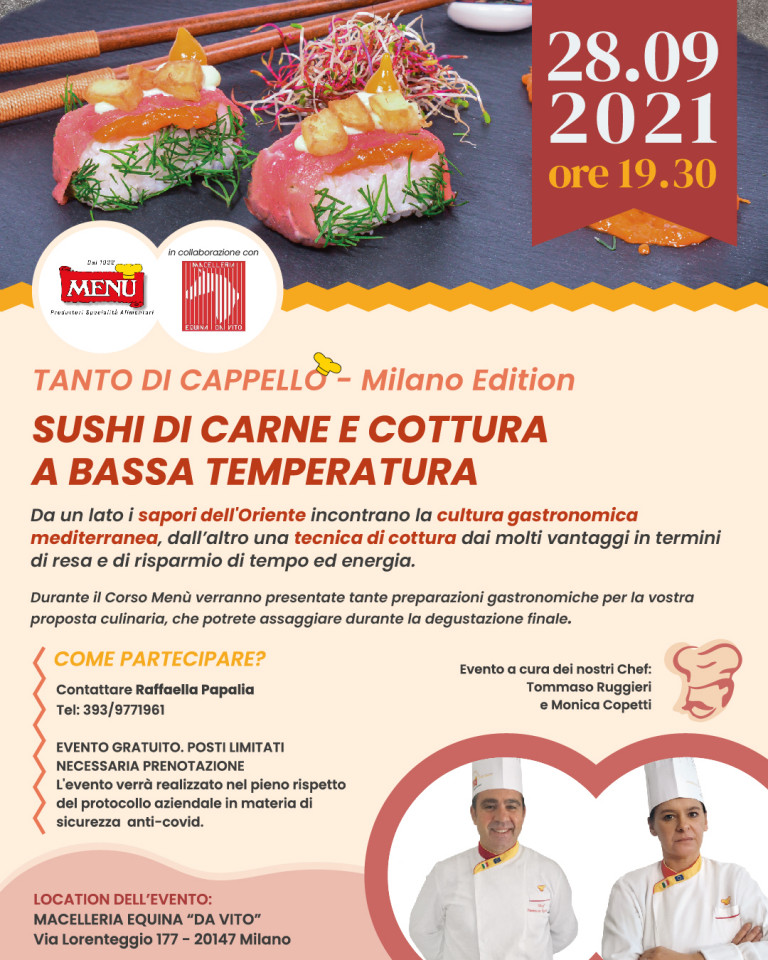 Sushi di Carne e Cottura a Bassa Temperatura - Tanto di Cappello - Milano Edition