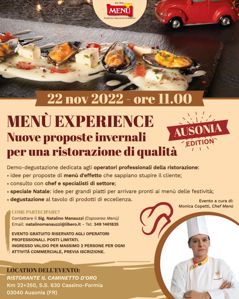Menù Experience Nuove proposte invernali per una ristorazione di qualità - Ausonia Edition