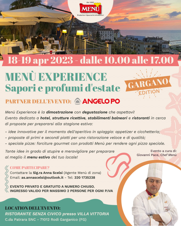 Menù Experience Sapori e profumi d'estate - Gargano Edition
