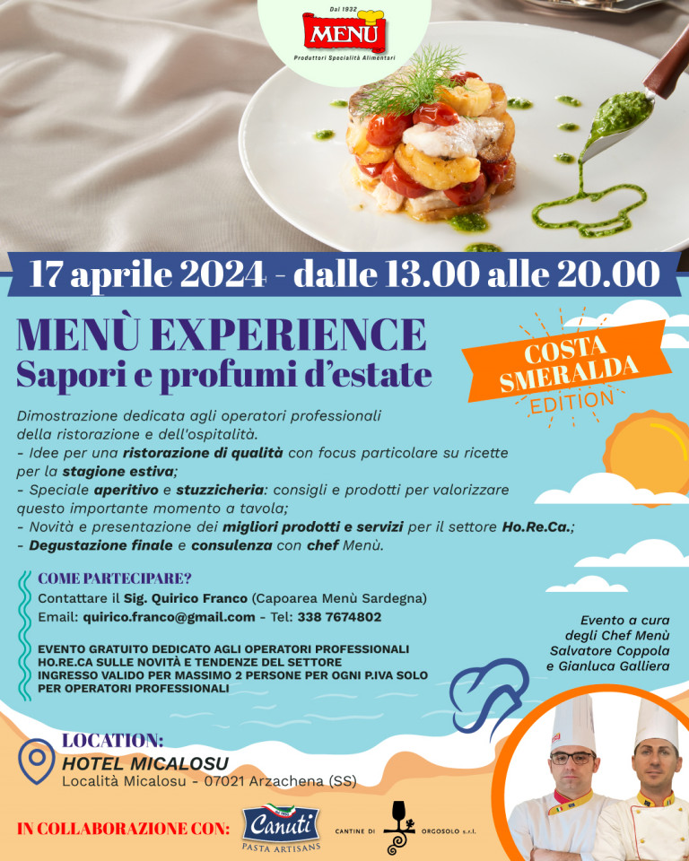 MENÙ EXPERIENCE - Costa Smeralda Edition
