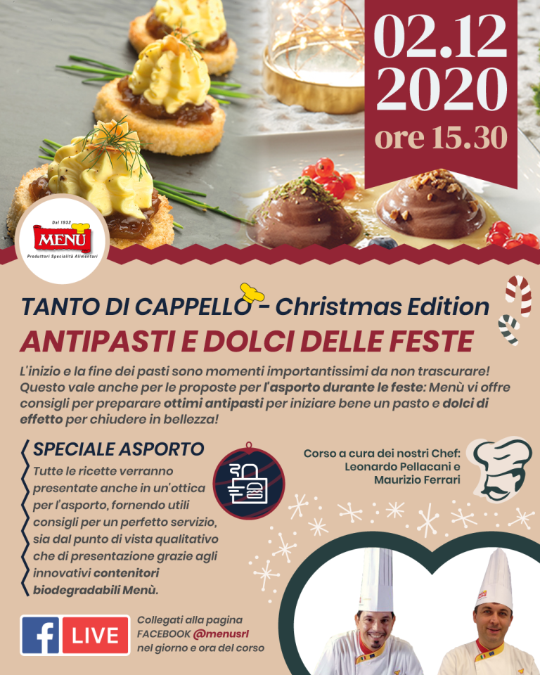 Antipasti e dolci delle feste - Diretta Facebook