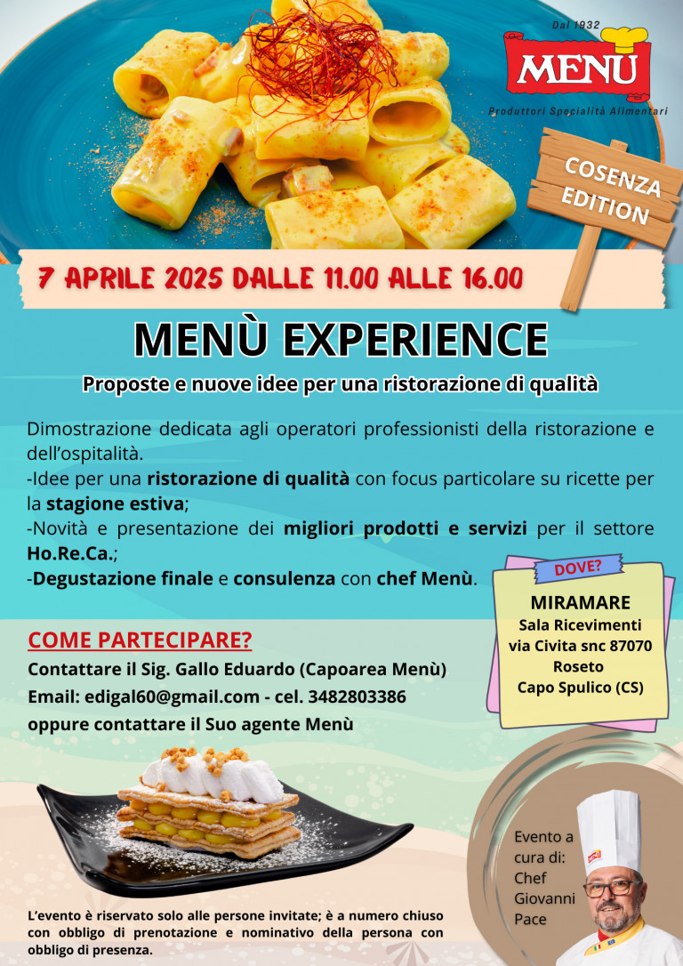 Menù Experience - Cosenza Edition