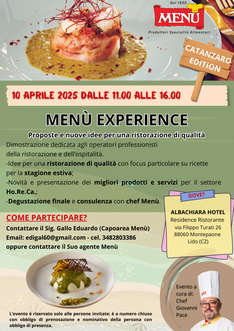 Menù Experience - Catanzaro Edition