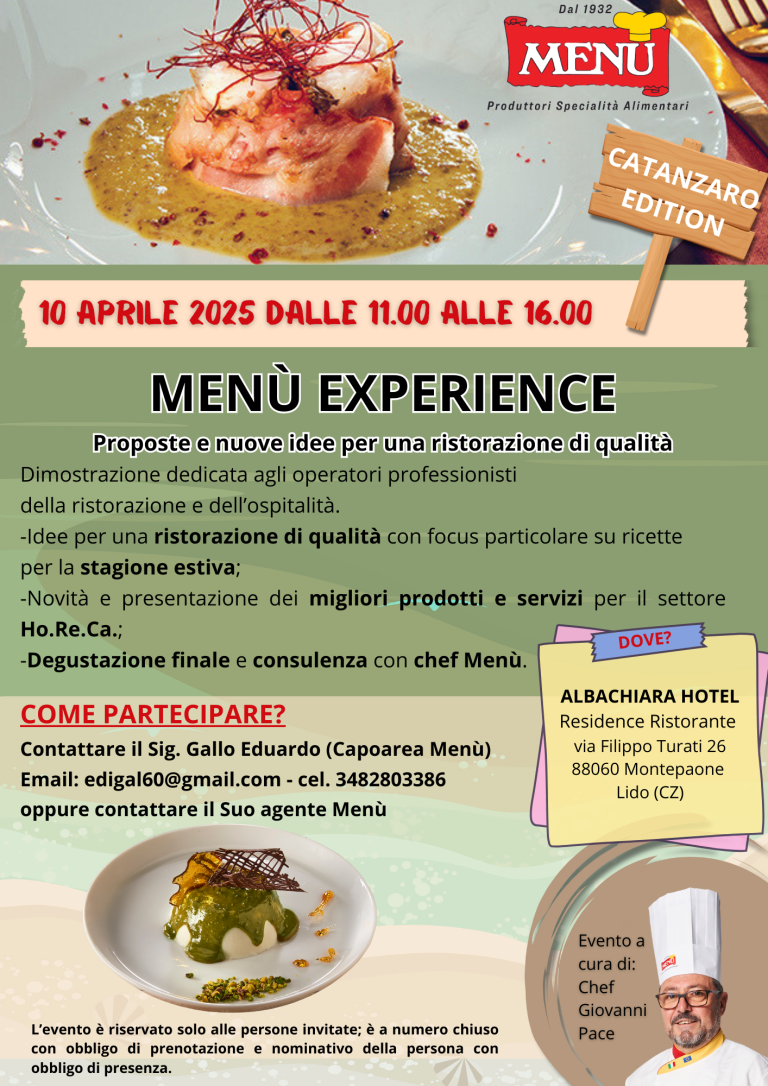 Menù Experience - Catanzaro Edition