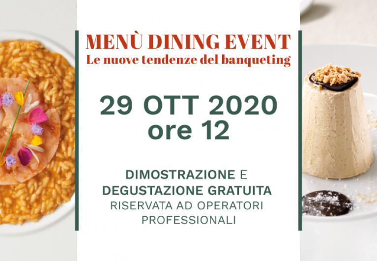 Menù Dining Event - Le nuove tendenze del banqueting