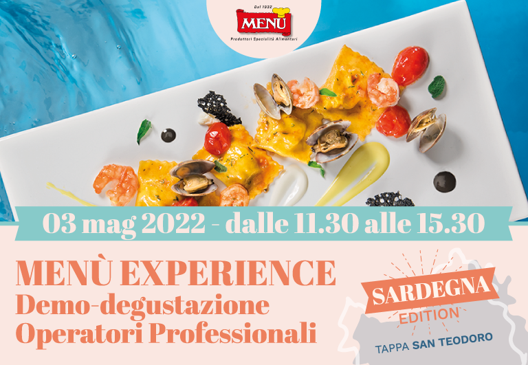 Menù Experience Demo-degustazione Operatori Professionali - Sardegna Edition - Tappa San Teodoro