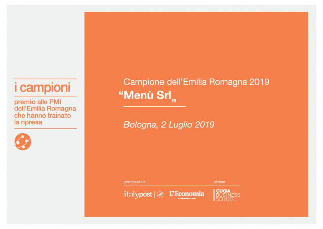 MENÙ, CAMPIONE DELL'EMILIA ROMAGNA!