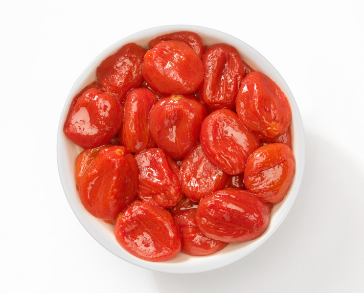 Mini Red - Pomodori semisecchi pelati Pizzutello («Mini Red», tomates semi-séchées pelées Pizzutello)