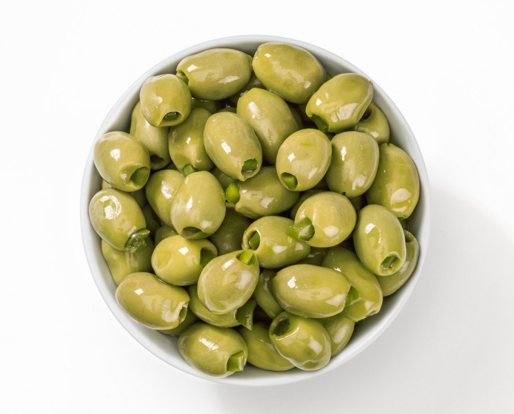 Olive farcite al peperoncino (Oliven, mit Chilischote gefüllt)