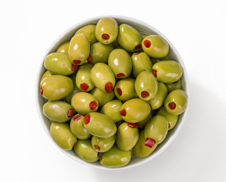 Olive farcite al peperone (Aceitunas rellenas de pimiento)