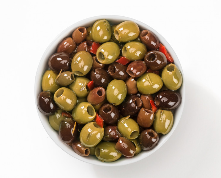 Tris di olive piccantine (Trio d'olives relevées)