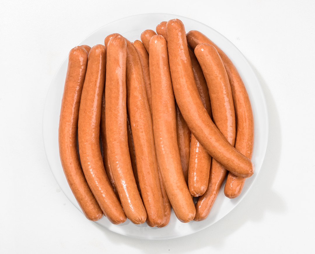 Würstel giganti affumicati senza pelle (Geräucherte Riesenbockwürste ohne Haut)