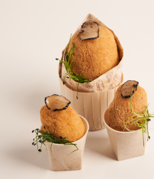 Arancini alla crema con tartufo