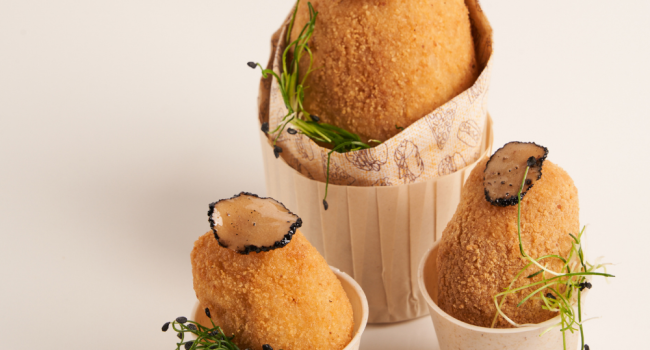 Arancini alla crema con tartufo
