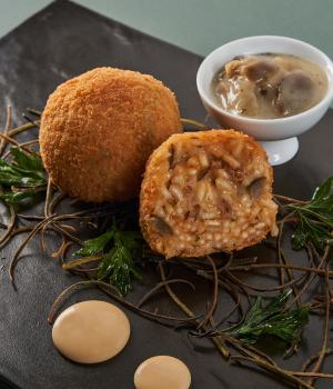 Arancino d’aubergines  et Scamorza