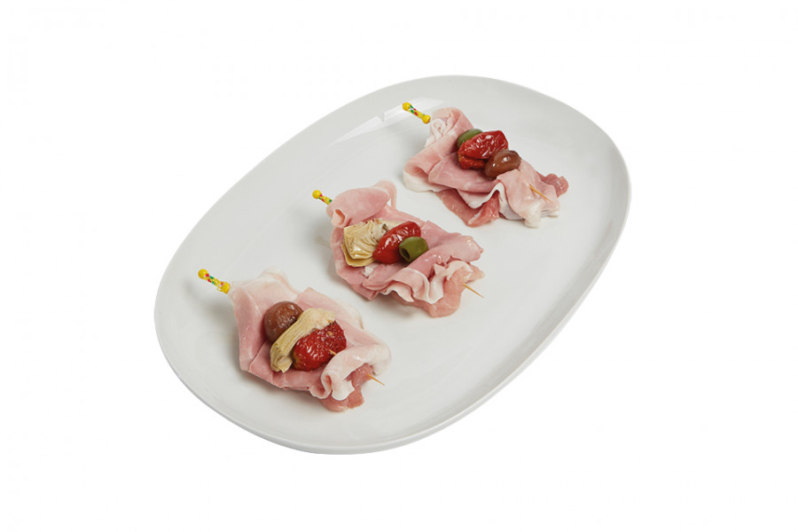 BANDIERINE DI CARNE CON CARCIOFI, CIPOLLINE E FUNGHI