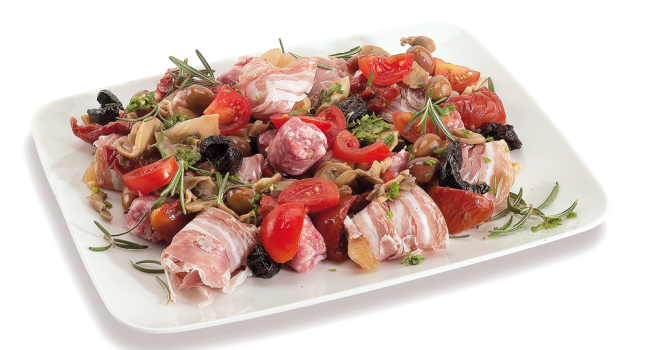 Bocconcini aus Huhn mit Speck umwickelt