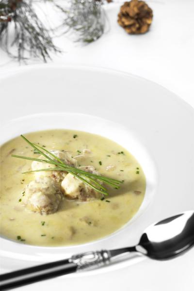 CANEDERLI DI PORCINI CON FONDUTA AI FUNGHI