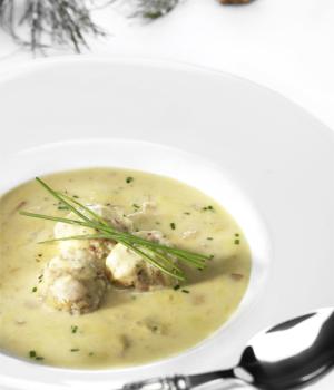 CANEDERLI DI PORCINI CON FONDUTA AI FUNGHI