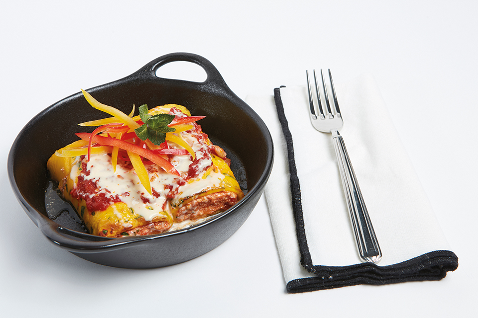 EGG CANNELLONI WITH RICOTTA AND SHAKSHUKA