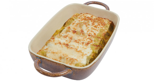 Cannelloni with turnip tops and turkey
