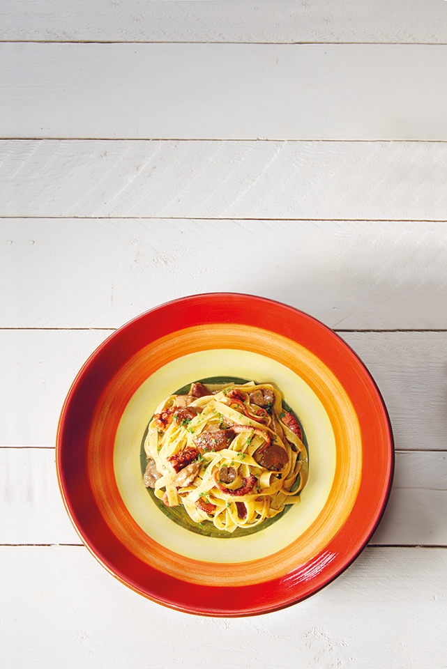 Fettuccine aux champignons Gran Boletus et au poulpe