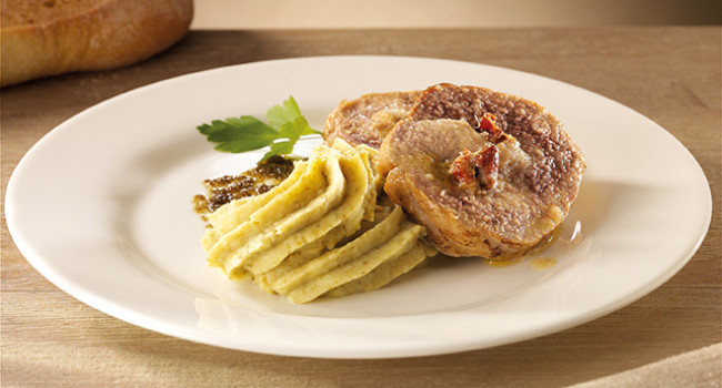 Fillet of pork stuffed by rosemary mashed potato