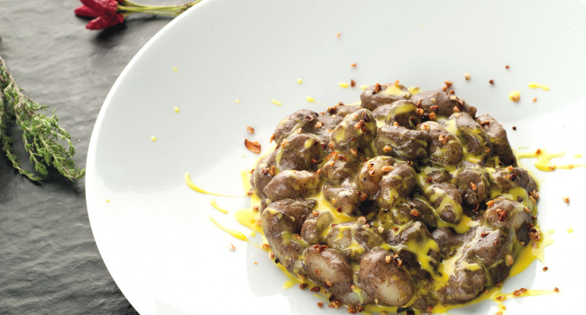 Gnocchi with truffle, cheese fondue and toasted hazelnuts