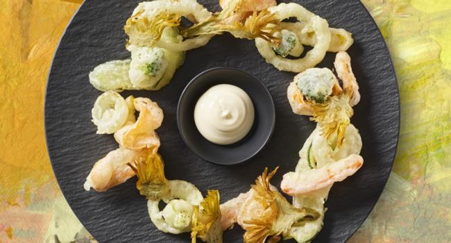 GRAN FRITTO DI VERDURE CON MAIONESE VEGANA