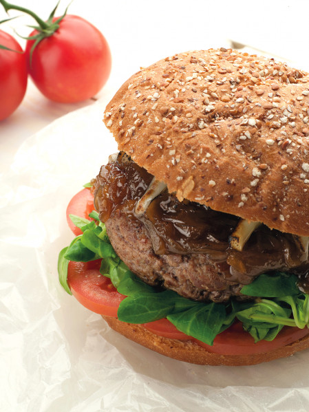 Hamburger con cipolla caramellata