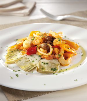 Ensalada de mar con Alcachofas “a la judía”