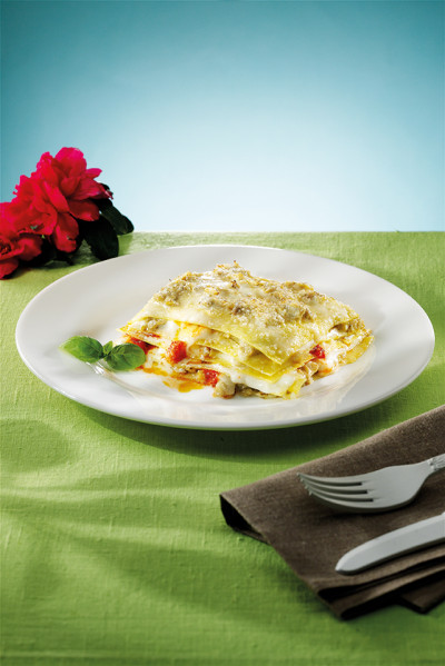 LASAGNA BIANCA CON CARCIOFI E PESTO LEGGERO