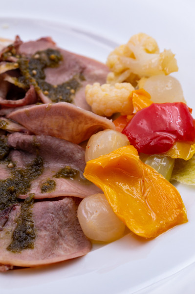 Beef tongue with pickled vegetables