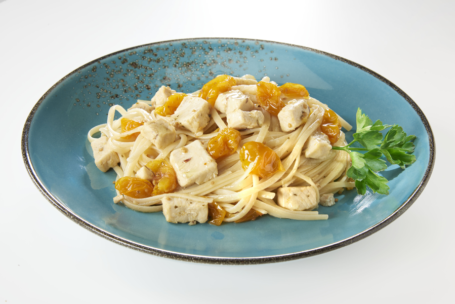 LINGUINE MIT SCHWERTFISCH UND DATTELTOMATEN SEMIDRY