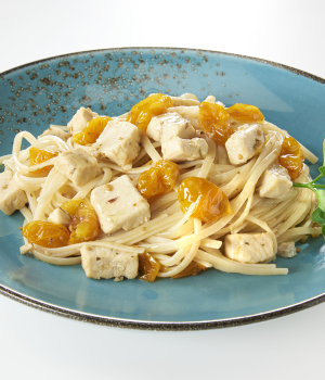 Linguine al pesce spada e Datterini gialli semidry