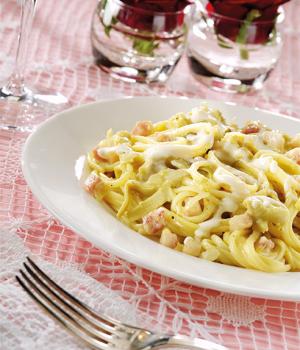 Linguine Carbonara aus Artischocken