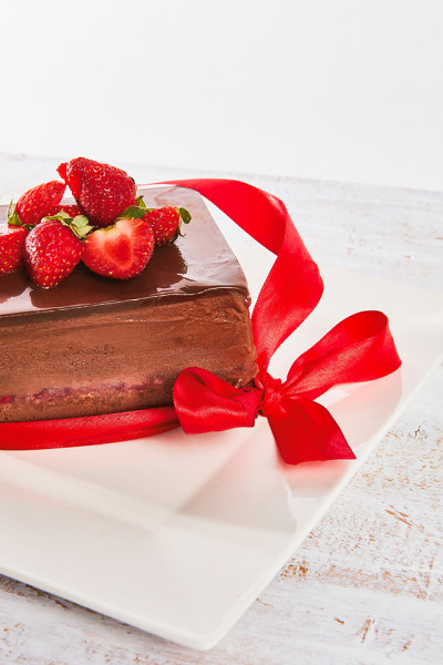 Mattonella al cioccolato e fragole