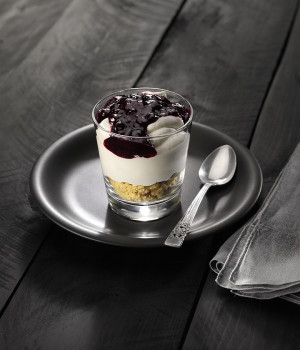 Yoghurt and blueberry mousse
